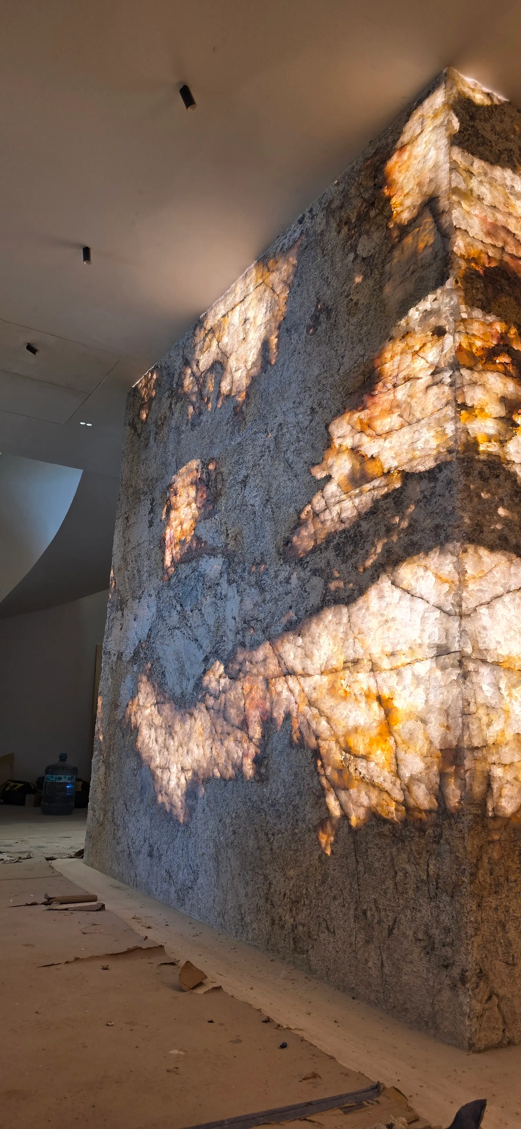 Backlit onyx wall